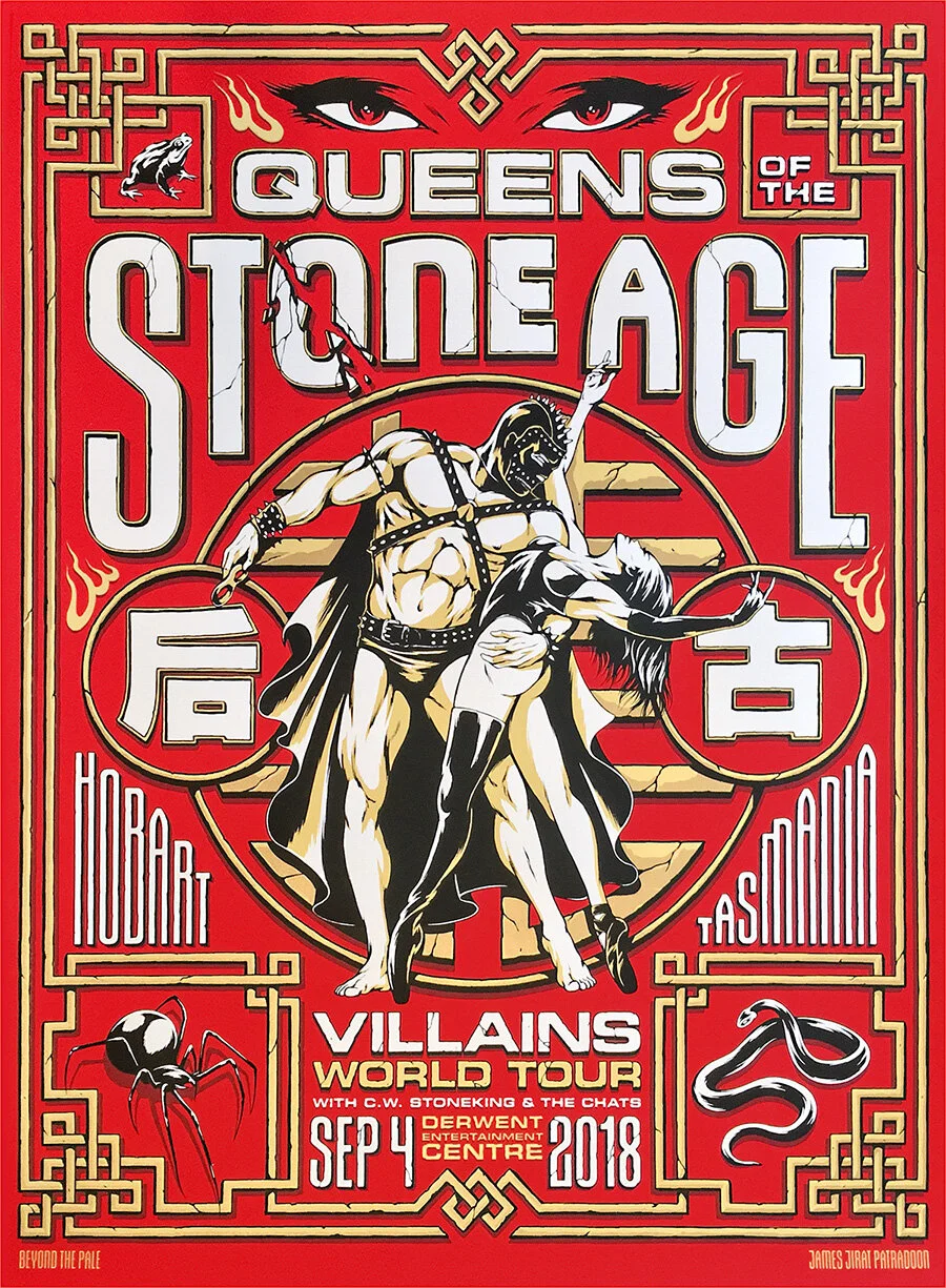 QUEENS OF THE STONE AGE HOBART TOUR POSTER — JAMES JIRAT PATRADOON